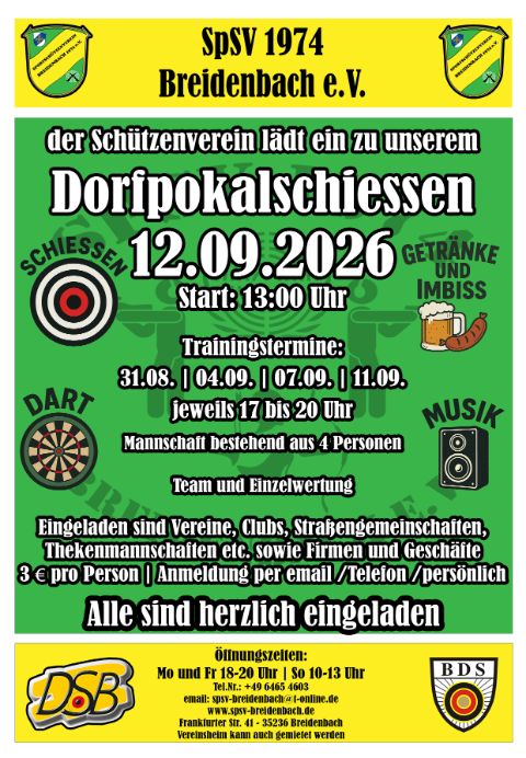 Flyer Dorfpokalschießen 2026